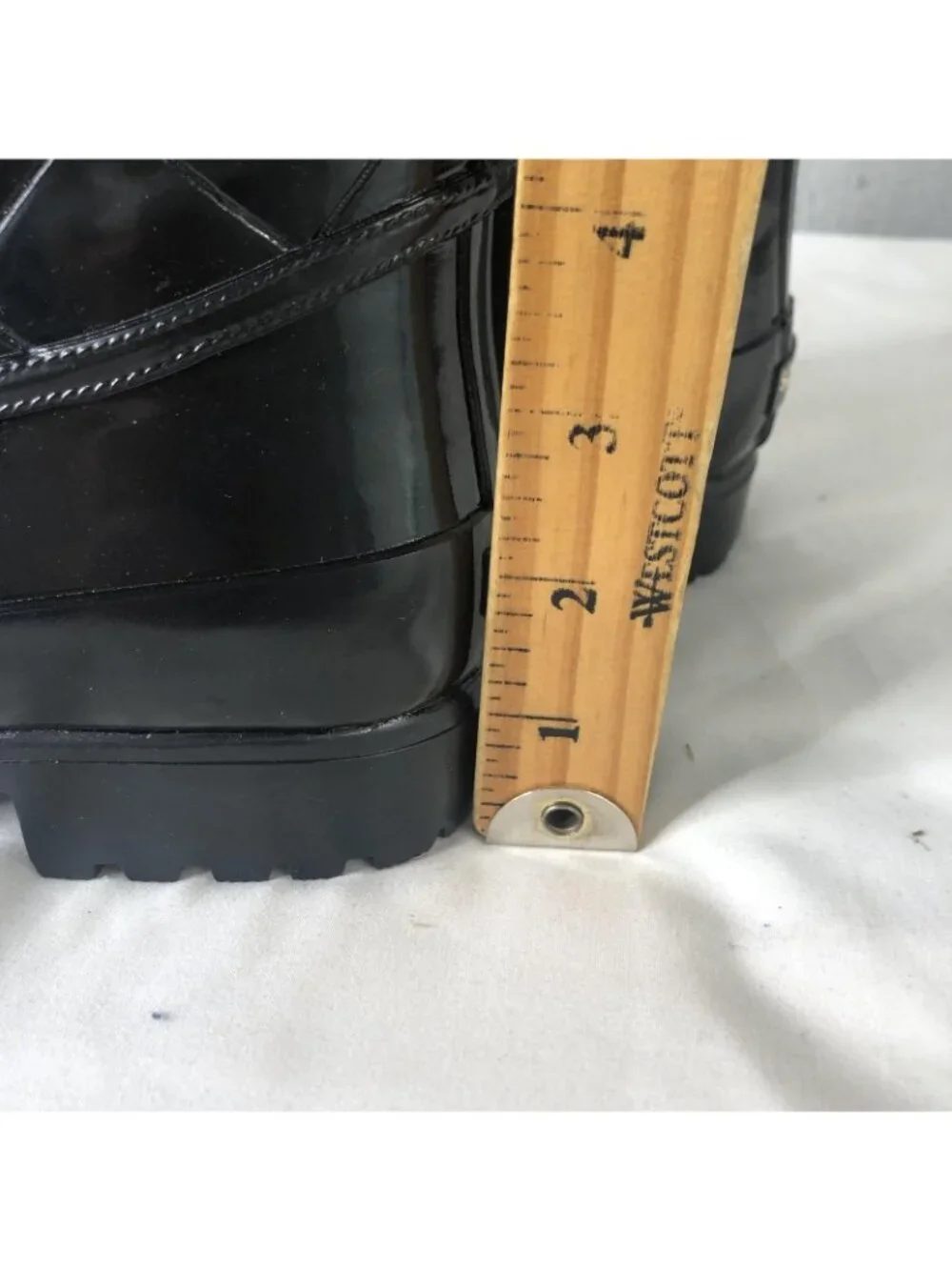 Sperry Top-Sider Boots Womens Size 7 Black Quilted Mid Calf Rain Pelican III